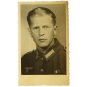 Ritratto in studio di un infanterista della Wehrmacht